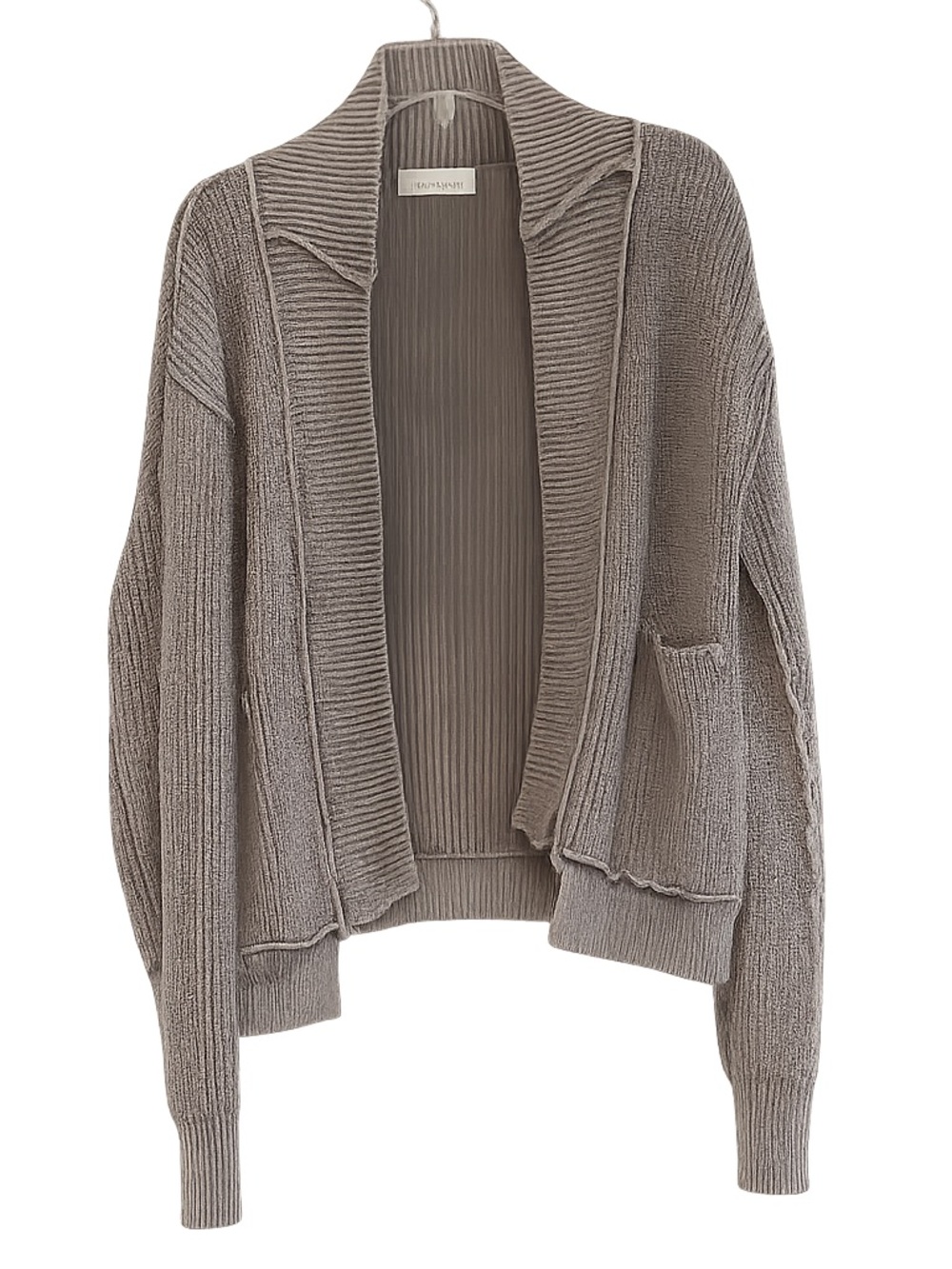 Stylish Women's Ribbed Cardigan in Mocha
